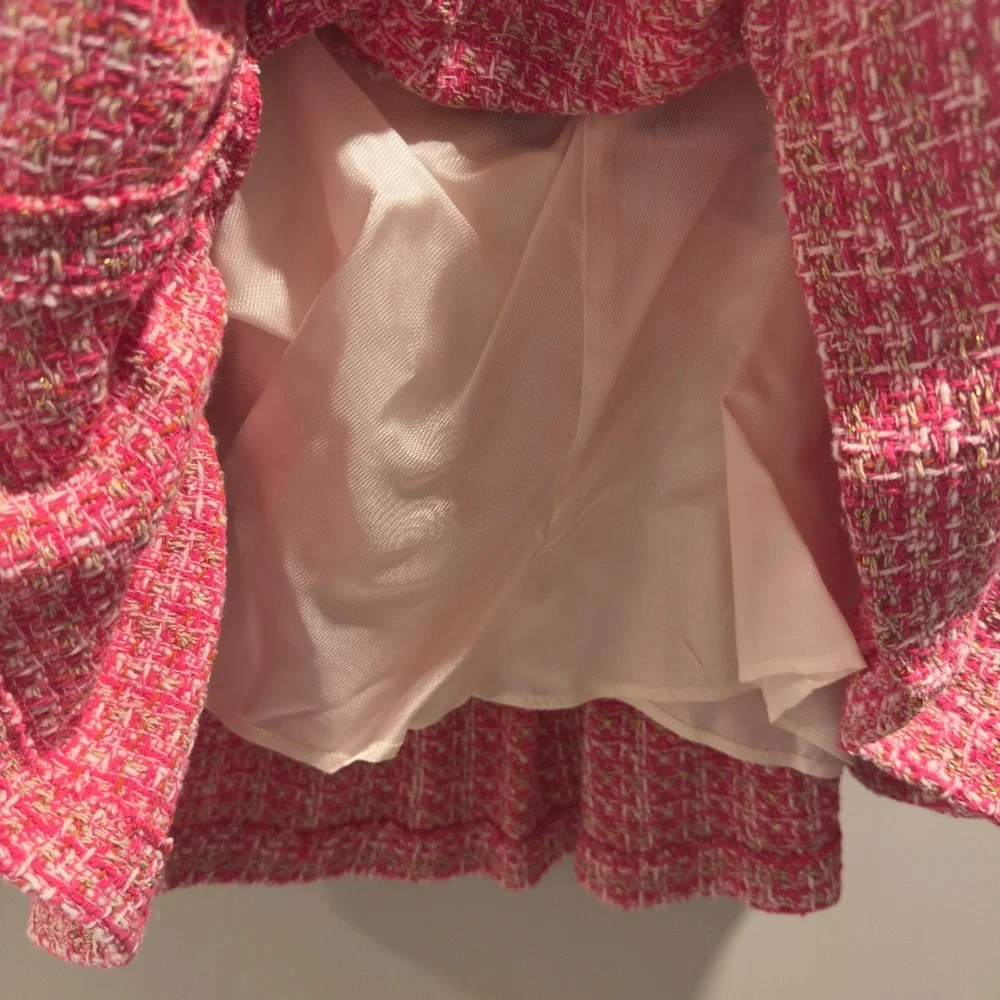 NEW WITH TAGS! Zara Pink Tweed Skort Size: Small - Picture 5 of 6